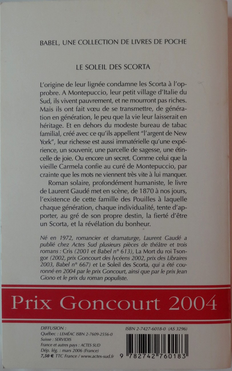 Le Soleil Des Scorta Résumé Par Chapitre