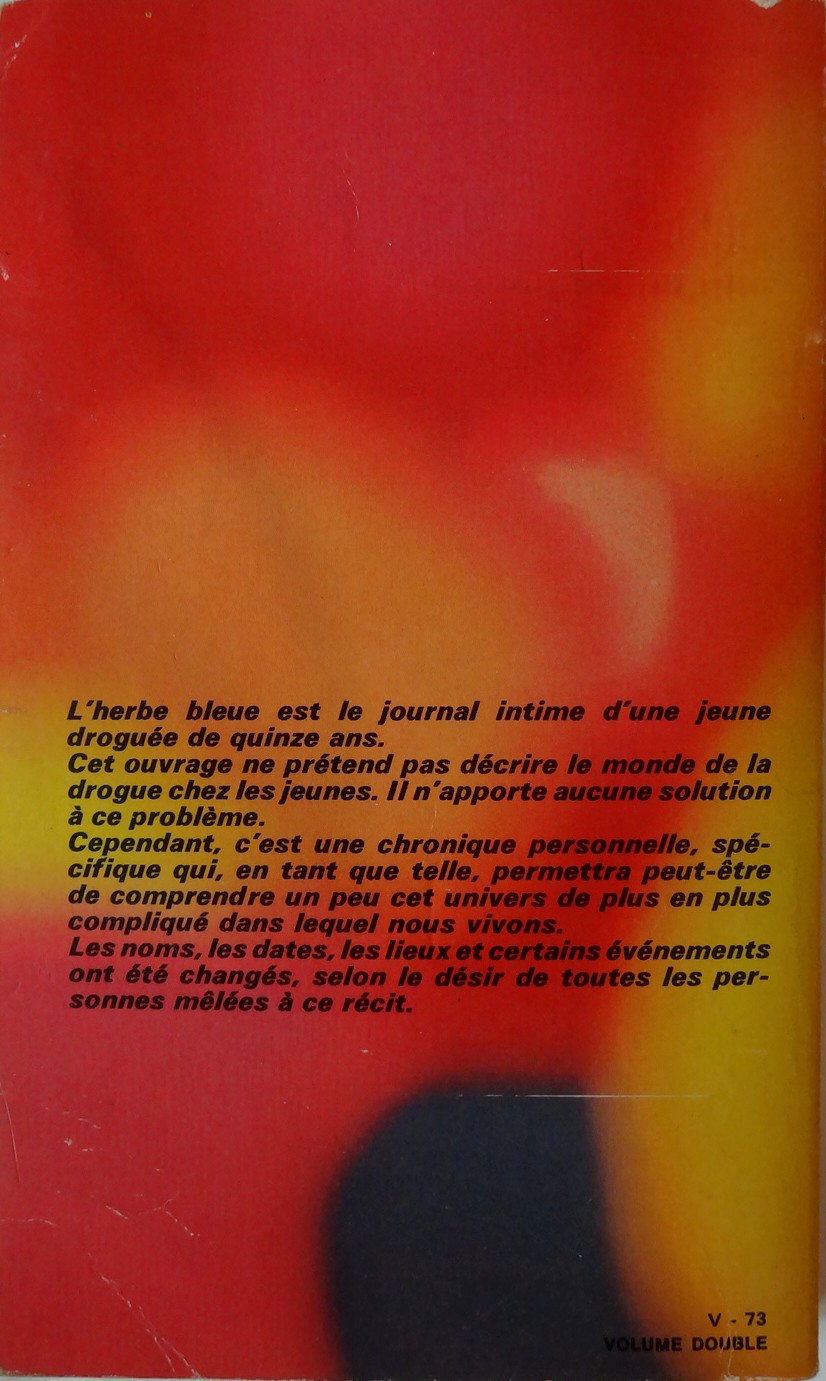 L'herbe Bleu Journal Intime D'une Jeune Droguée 🇫🇷 L’herbe bleue, auteur anonyme – Damn Fine Bookstore